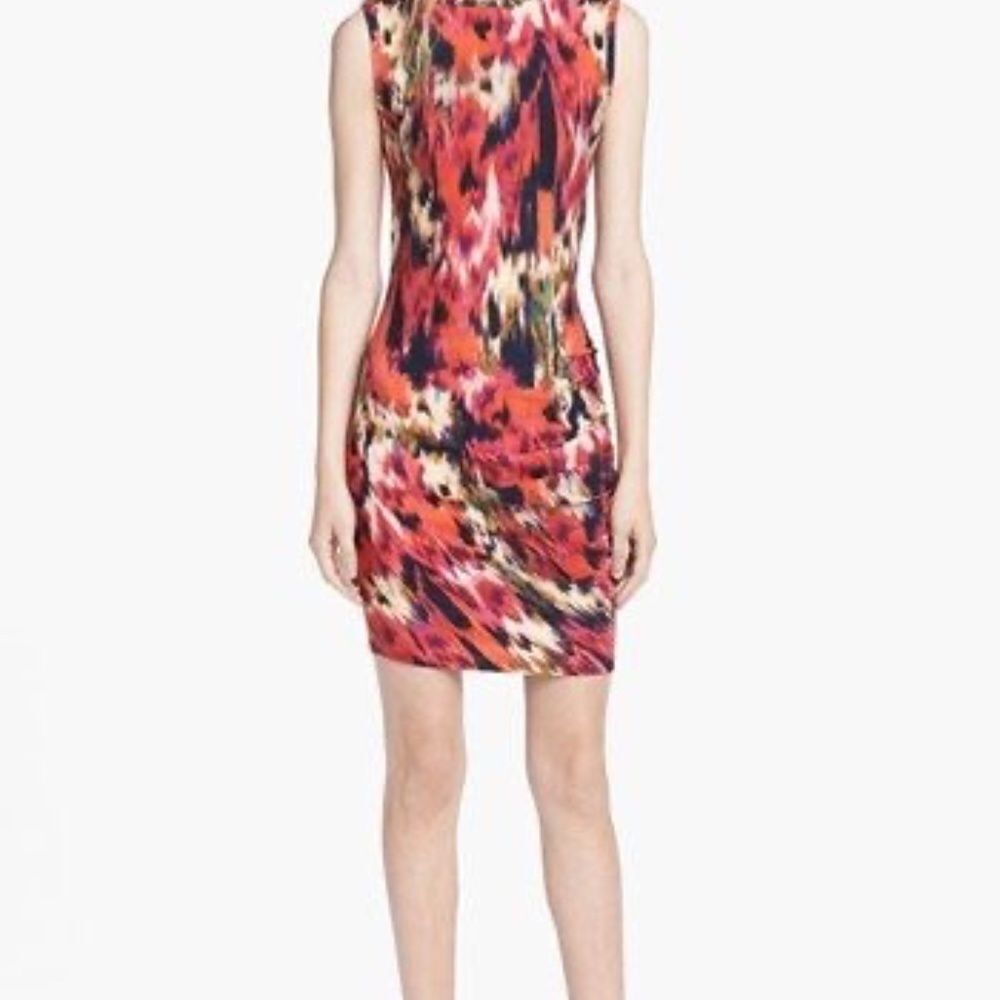 Haute Hippie Floral Ikat Print Modal Dress Size M